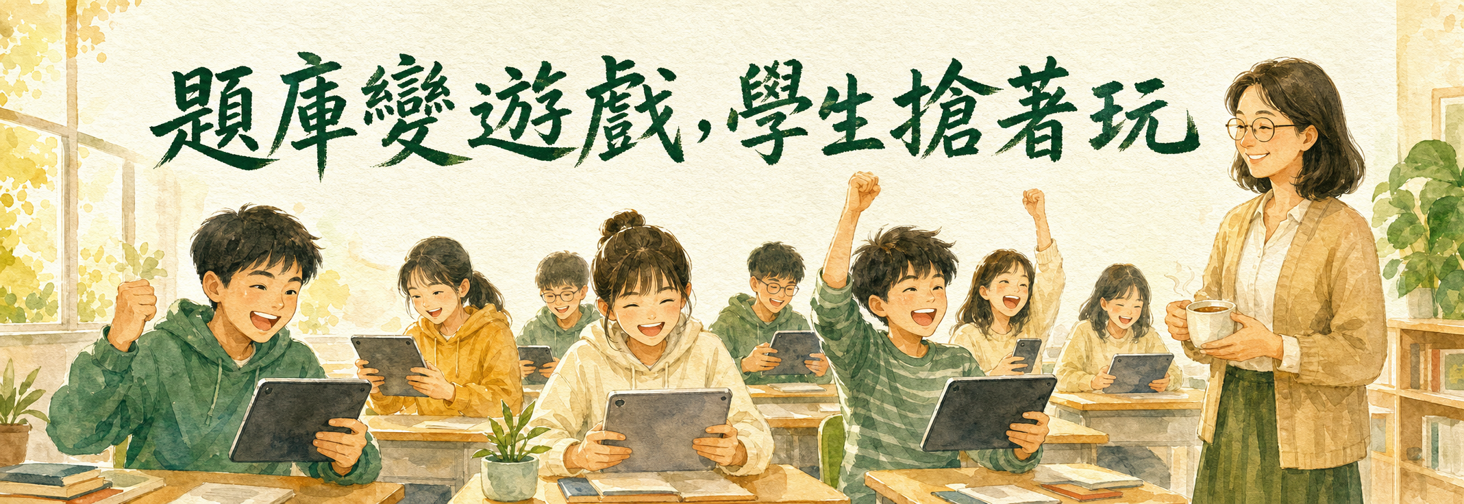 題庫變遊戲，學生搶著玩